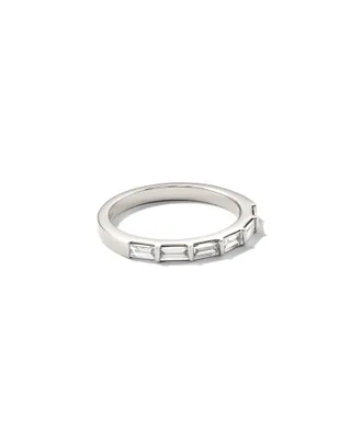 Isabella 14k White Gold Half Eternity Band Ring Diamond
