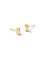 Isabella 14k Yellow Gold Stud Earrings in White Diamond