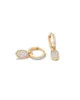 Marisa 14k Gold Huggie Earrings in White Diamond