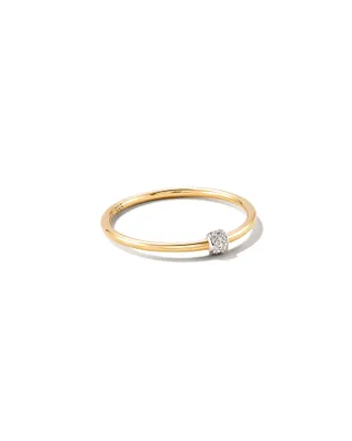 Stella 14k Yellow Gold Band Ring White Diamond