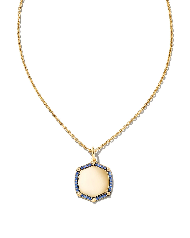 Davis 18k Gold Vermeil Luxe Charm Necklace in Sapphire