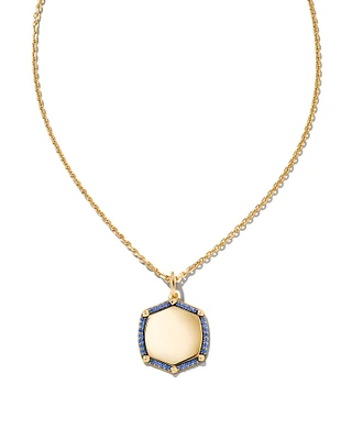 Davis 18k Gold Vermeil Luxe Charm Necklace in Sapphire