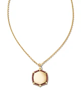 Davis 18k Gold Vermeil Luxe Charm Necklace in Red Garnet