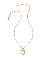 Davis 18k Gold Vermeil Luxe Charm Necklace in Red Garnet