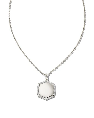 Davis Sterling Silver Luxe Charm Necklace in White Sapphire
