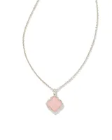 Mallory Gold Pendant Necklace in Rose Quartz