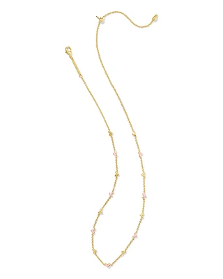 Haven Gold Strand Necklace Pink Enamel