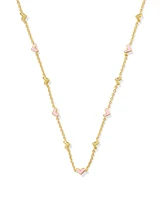 Haven Gold Strand Necklace Pink Enamel