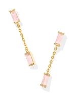 Juliette Gold Drop Earrings Rose Quartz