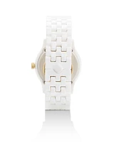 Alex Two Tone Stainless Steel 35mm Watch in White Ceramic