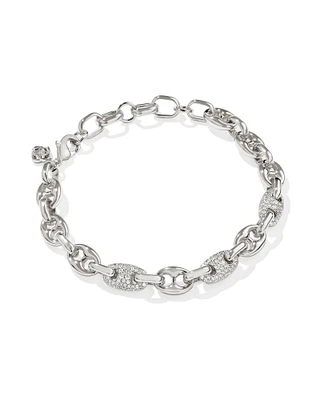 Bailey Gold Pave Chain Bracelet in White CZ