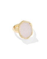 Daphne Gold Statement Ring Iridescent Drusy