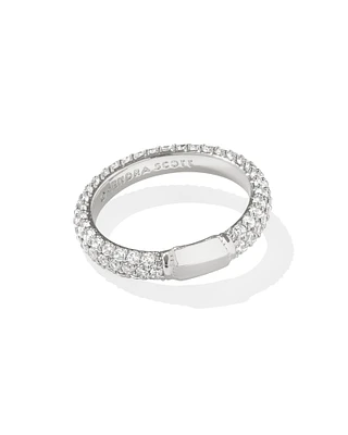 Emery Silver Band Ring White CZ