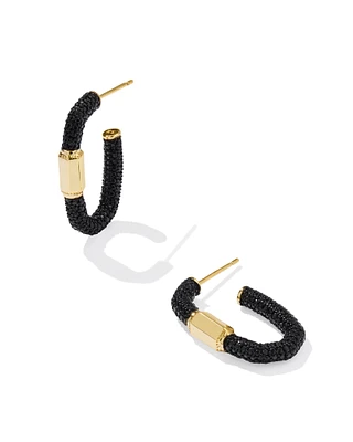 Emery Gold Hoop Earrings White CZ