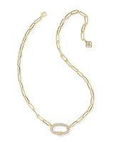 Emery Gold Link and Chain Necklace White CZ