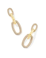 Emery Gold Statement Earrings White Crystal