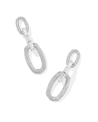 Emery Silver Statement Earrings White CZ