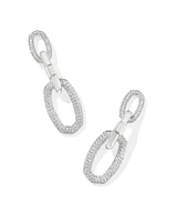 Emery Silver Statement Earrings White CZ