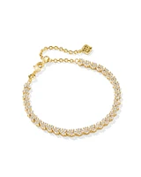 Emery Gold Tennis Bracelet White Crystal