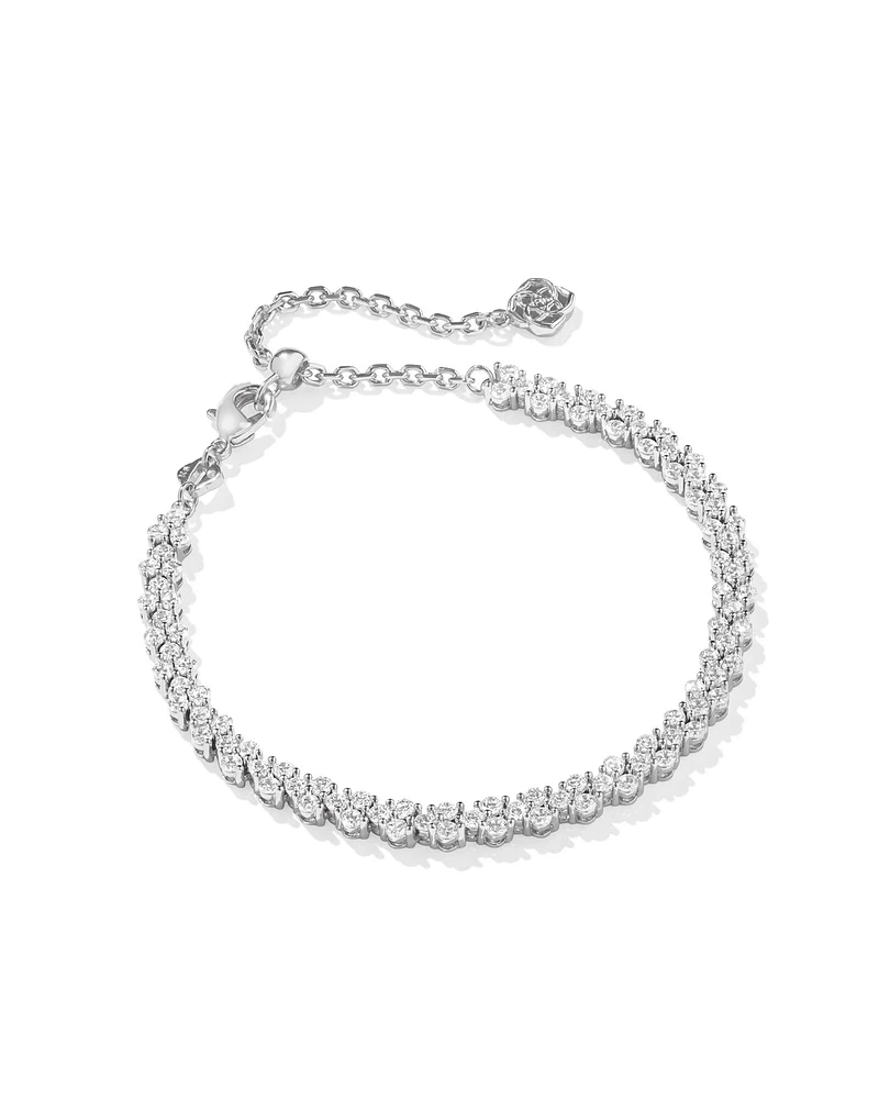 Emery Gold Tennis Bracelet White Crystal