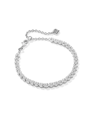 Emery Gold Tennis Bracelet White Crystal