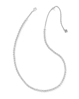 Emery Silver Tennis Necklace in White CZ