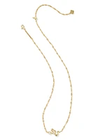 Lyle Gold Snake Short Pendant Necklace White Pearl