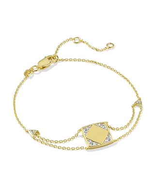 Ashby 18k Gold Vermeil Chain Bracelet White Topaz