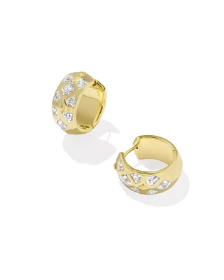 Ashby 18k Gold Vermeil Huggie Earrings White Topaz