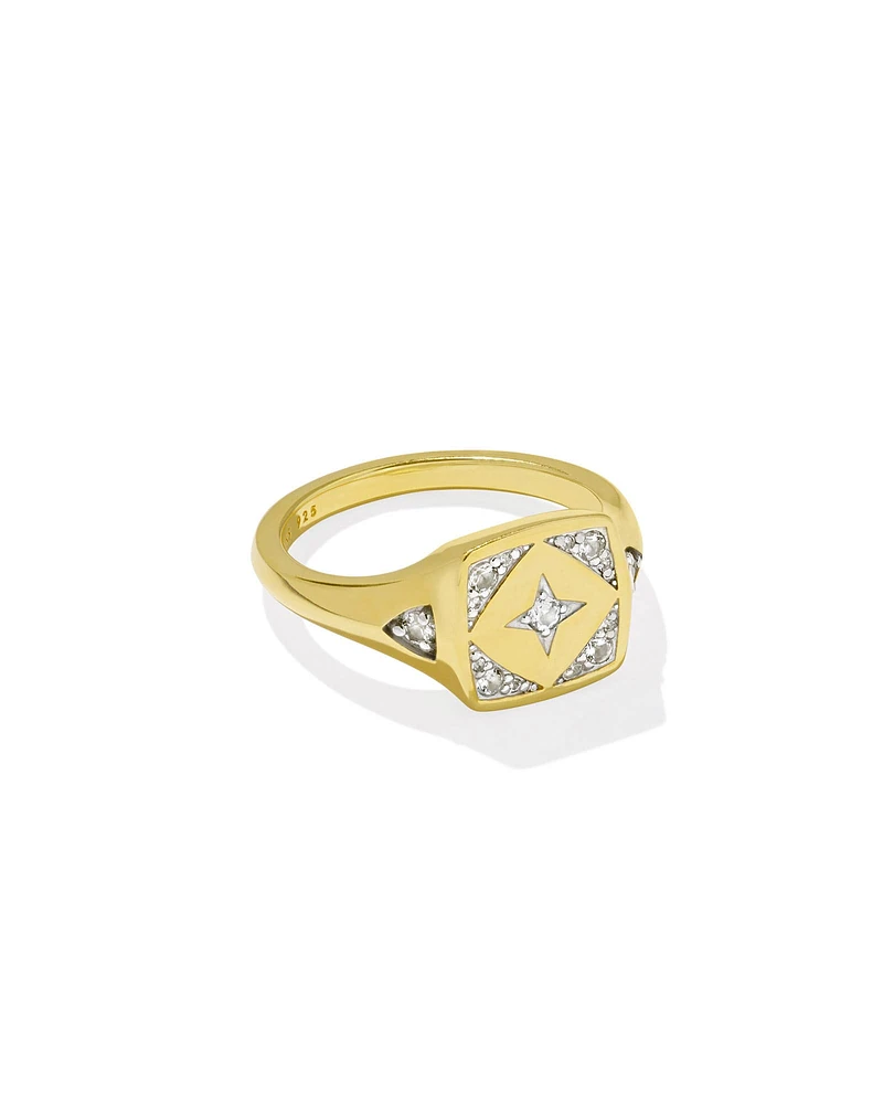 Ashby 18k Gold Vermeil Statement Ring White Topaz