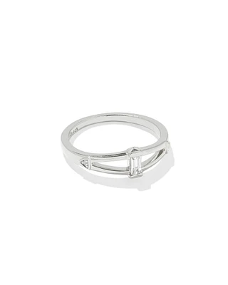 Blythe Sterling Silver Band Ring White Topaz