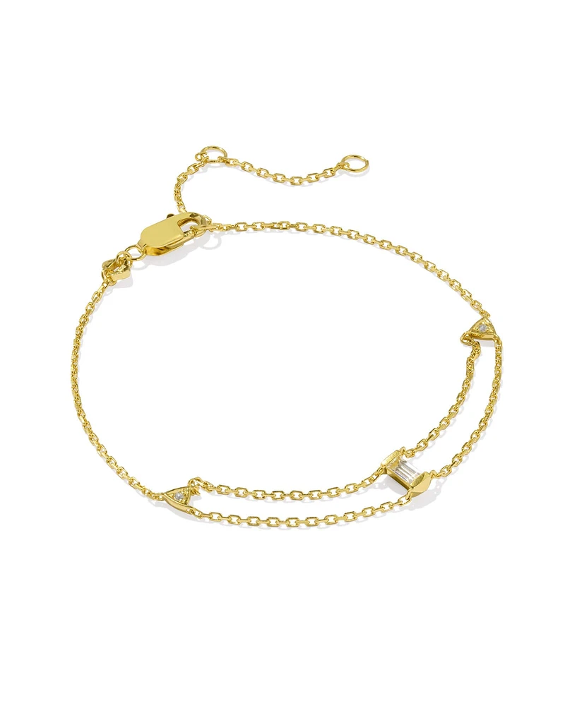 Blythe 18k Gold Vermeil Chain Bracelet White Topaz