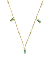 Blythe 18k Gold Vermeil Strand Necklace Green Onyx