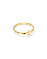 Cross Inline Band Ring 18k Gold Vermeil