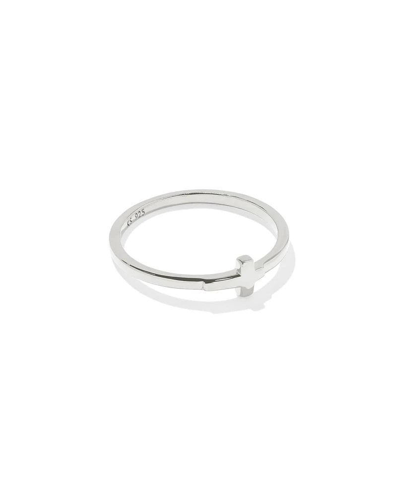 Cross Inline Band Ring Sterling Silver