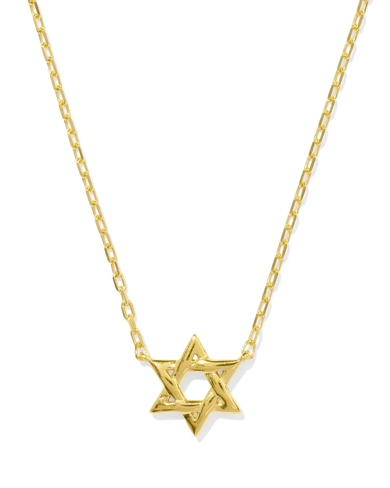 Star of David Pendant Necklace 18k Gold Vermeil