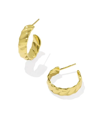 Tyler Wide Small Hoop Earrings 18k Gold Vermeil