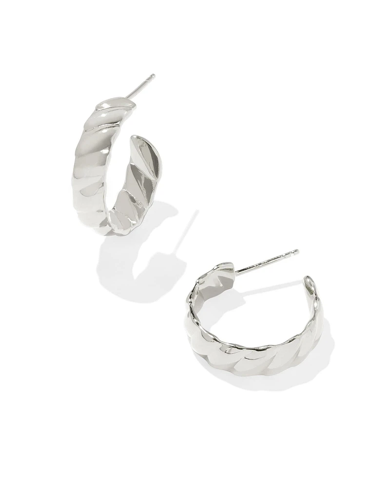 Tyler Wide Small Hoop Earrings Sterling Silver