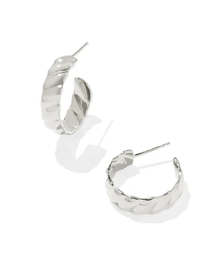 Tyler Wide Small Hoop Earrings Sterling Silver