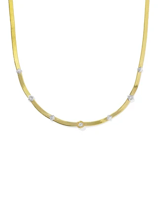 Virginia Mixed Metal Chain Necklace White Topaz