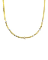 Virginia Mixed Metal Chain Necklace White Topaz