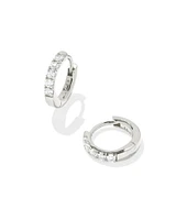 Virginia Sterling Silver Huggie Earrings in White Topaz