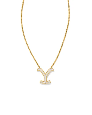 Yellow Rose by Kendra Scott x Yellowstone™ Vintage Gold Dutton Pendant Necklace Ivory Mother-of-Pearl