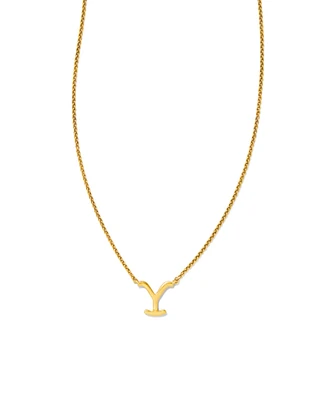 Yellow Rose by Kendra Scott x Yellowstone™ Dutton Small Short Pendant Necklace Vintage Silver