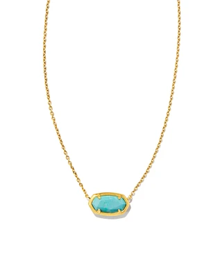 Yellow Rose by Kendra Scott x Yellowstone™ Vintage Gold Elisa Yellowstone Short Pendant Necklace Variegated Turquoise Magnesite