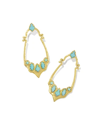 Yellow Rose by Kendra Scott x Yellowstone™ Vintage Gold Montana Statement Earrings Variegated Turquoise Magnesite