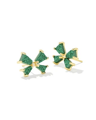 Blair Gold Bow Small Stud Earrings Iridescent Drusy