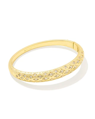 Holland Gold Bangle Bracelet White CZ