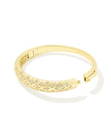 Holland Gold Bangle Bracelet White Crystal