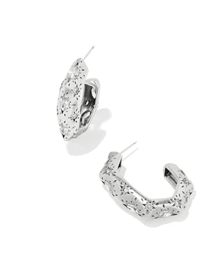 Holland Gold Hoop Earrings White CZ